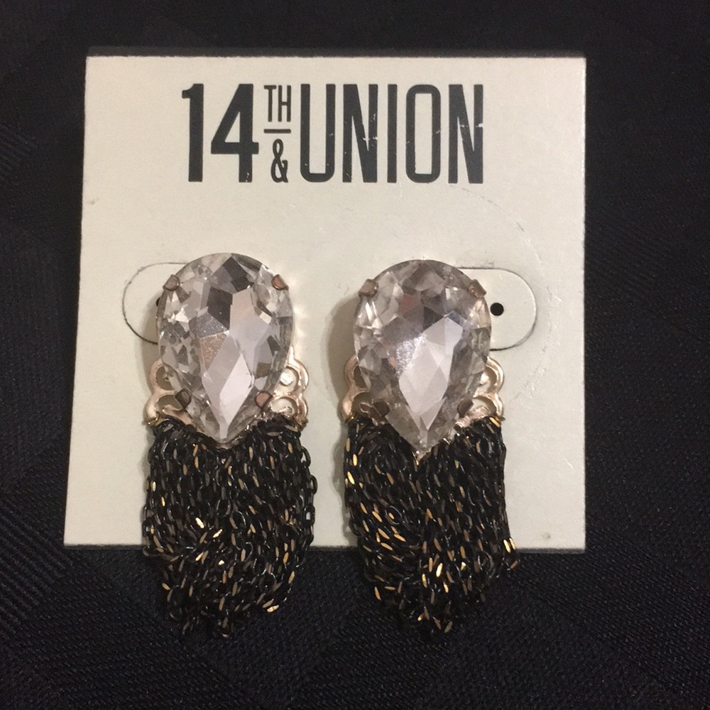 Brand New 14th&Union Diamond/Chain Earrings!